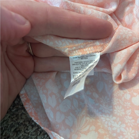 Loft Lightweight Peach Colored Floral Dress - Picture 7 of 12
